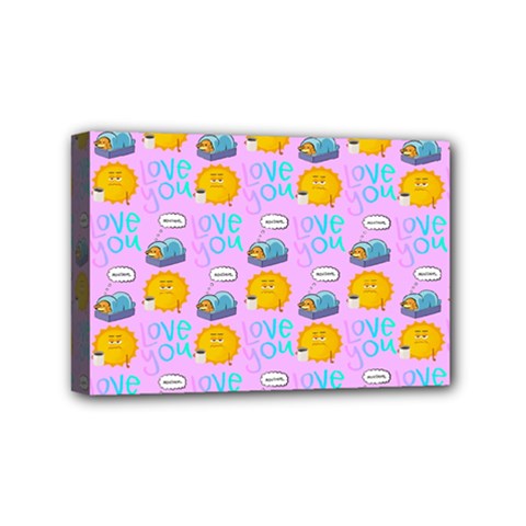 Cartoon Pattern Mini Canvas 6  X 4  (stretched) by Sparkle