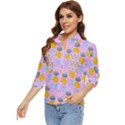 Cartoon Pattern Women s Quarter Sleeve Pocket Shirt View3