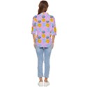 Cartoon Pattern Women s Quarter Sleeve Pocket Shirt View4