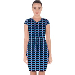 Cartoon Pattern Capsleeve Drawstring Dress  by Sparkle