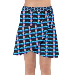 Cartoon Pattern Wrap Front Skirt