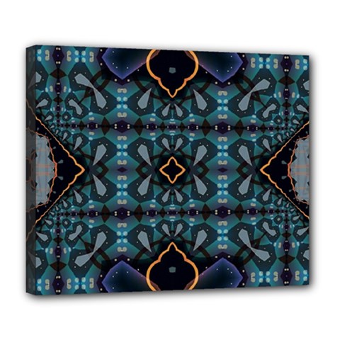 Blue Pattern Deluxe Canvas 24  X 20  (stretched)