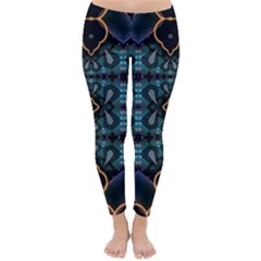 Blue Pattern Classic Winter Leggings