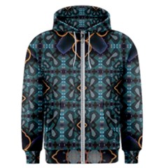 Blue Pattern Men s Zipper Hoodie