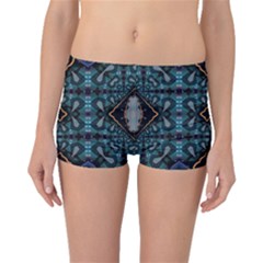 Blue Pattern Boyleg Bikini Bottoms