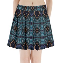 Blue Pattern Pleated Mini Skirt by Dazzleway