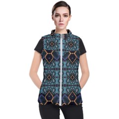 Blue Pattern Women s Puffer Vest by Dazzleway