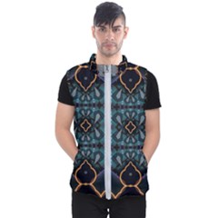 Blue Pattern Men s Puffer Vest by Dazzleway