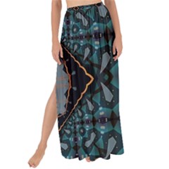 Blue Pattern Maxi Chiffon Tie-up Sarong