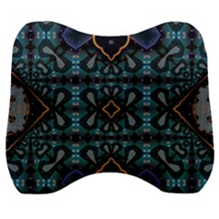 Blue Pattern Velour Head Support Cushion