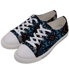 Blue Pattern Men s Low Top Canvas Sneakers