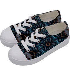 Blue Pattern Kids  Low Top Canvas Sneakers