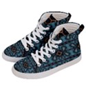 Blue pattern Women s Hi-Top Skate Sneakers View2