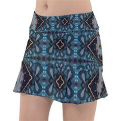 Blue Pattern Classic Tennis Skirt by Dazzleway