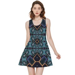 Blue Pattern Inside Out Reversible Sleeveless Dress