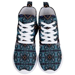 Blue Pattern Women s Lightweight High Top Sneakers