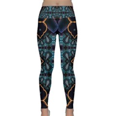 Blue Pattern Lightweight Velour Classic Yoga Leggings by Dazzleway