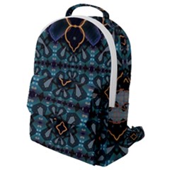 Blue Pattern Flap Pocket Backpack (small) by Dazzleway