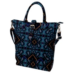 Blue Pattern Buckle Top Tote Bag by Dazzleway