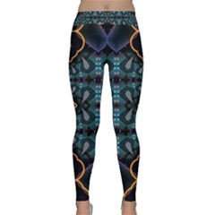 Blue Pattern Classic Yoga Leggings by Dazzleway