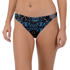 Blue Pattern Band Bikini Bottom