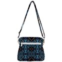 Blue pattern Zipper Messenger Bag View3