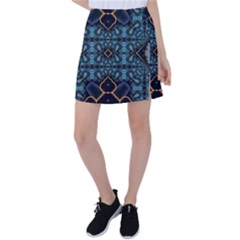 Blue Pattern Tennis Skirt by Dazzleway