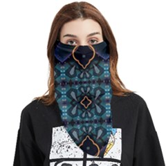 Blue Pattern Face Covering Bandana (triangle) by Dazzleway