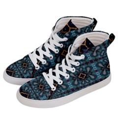 Blue Pattern Men s Hi-top Skate Sneakers by Dazzleway