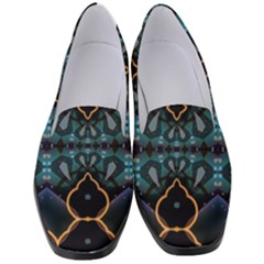 Blue Pattern Women s Classic Loafer Heels by Dazzleway