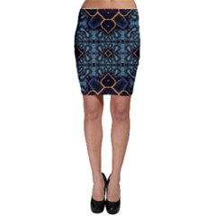 Blue Pattern Bodycon Skirt by Dazzleway