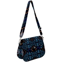 Blue Pattern Saddle Handbag by Dazzleway