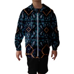 Blue Pattern Kids  Hooded Windbreaker