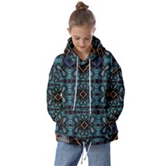 Blue Pattern Kids  Oversized Hoodie