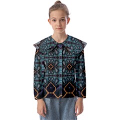 Blue Pattern Kids  Peter Pan Collar Blouse