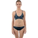 Blue pattern Wrap Around Bikini Set View1