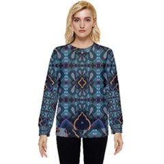 Blue Pattern Hidden Pocket Sweatshirt