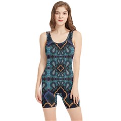 Blue Pattern Women s Wrestling Singlet by Dazzleway