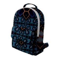 Blue Pattern Flap Pocket Backpack (large) by Dazzleway