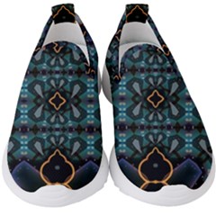 Blue Pattern Kids  Slip On Sneakers by Dazzleway