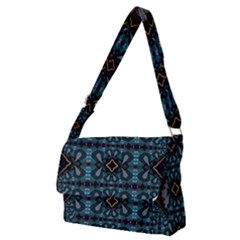 Blue Pattern Full Print Messenger Bag (m) by Dazzleway