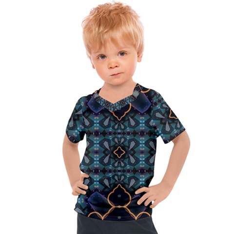 Blue Pattern Kids  Sports Tee by Dazzleway