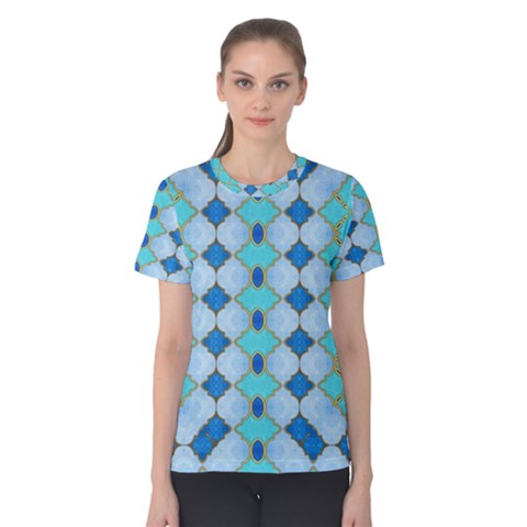 Turquoise Women s Cotton Tee by Dazzleway