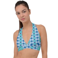 Turquoise Halter Plunge Bikini Top by Dazzleway