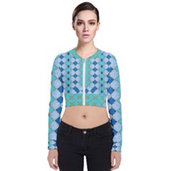 Turquoise Long Sleeve Zip Up Bomber Jacket by Dazzleway