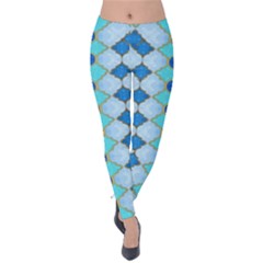 Turquoise Velvet Leggings by Dazzleway