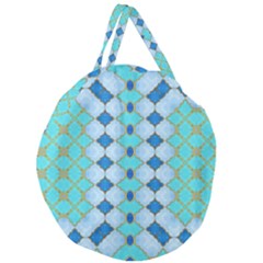 Turquoise Giant Round Zipper Tote by Dazzleway