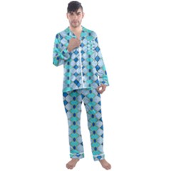 Turquoise Men s Long Sleeve Satin Pajamas Set by Dazzleway