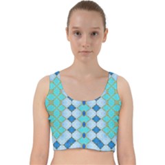 Turquoise Velvet Racer Back Crop Top by Dazzleway