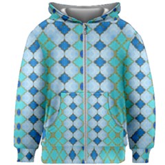 Turquoise Kids  Zipper Hoodie Without Drawstring